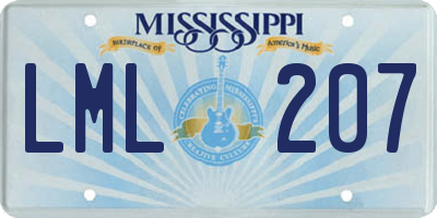 MS license plate LML207