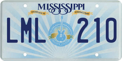 MS license plate LML210