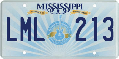 MS license plate LML213