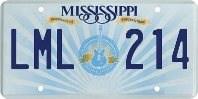MS license plate LML214