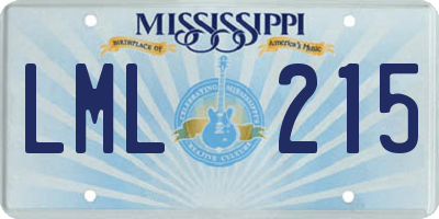 MS license plate LML215