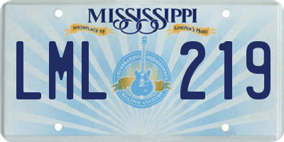 MS license plate LML219