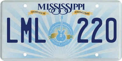 MS license plate LML220