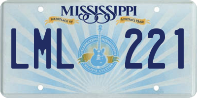 MS license plate LML221