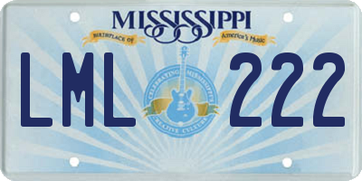 MS license plate LML222