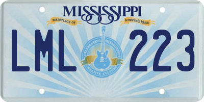 MS license plate LML223