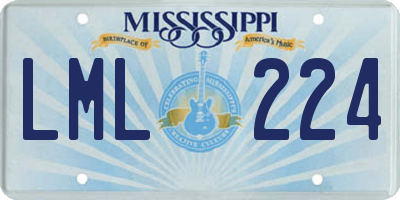 MS license plate LML224