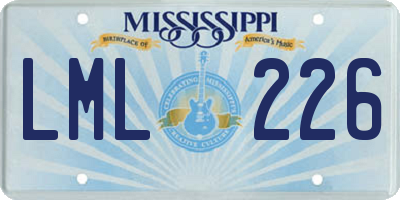 MS license plate LML226