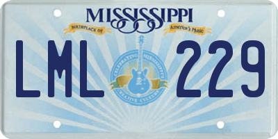 MS license plate LML229