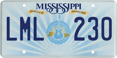 MS license plate LML230