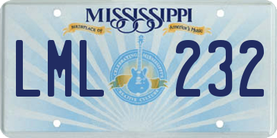 MS license plate LML232