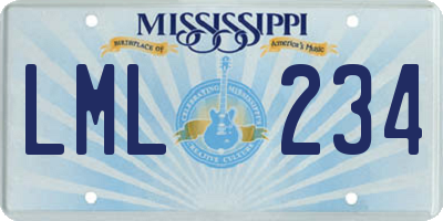 MS license plate LML234