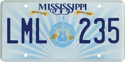 MS license plate LML235