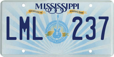 MS license plate LML237