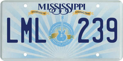 MS license plate LML239