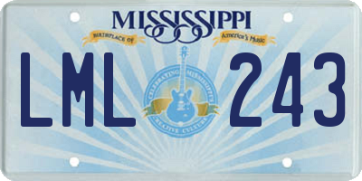 MS license plate LML243