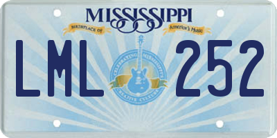 MS license plate LML252