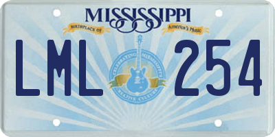 MS license plate LML254