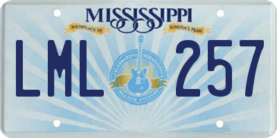 MS license plate LML257