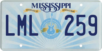 MS license plate LML259