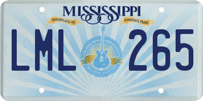 MS license plate LML265