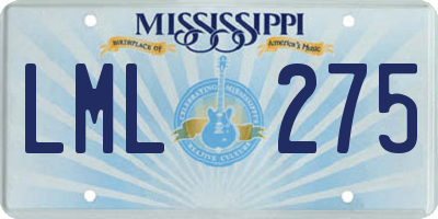 MS license plate LML275
