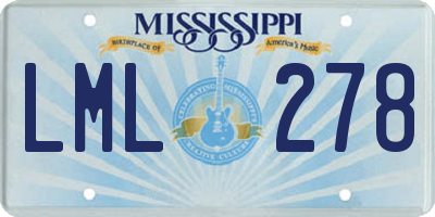 MS license plate LML278