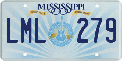 MS license plate LML279