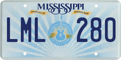 MS license plate LML280