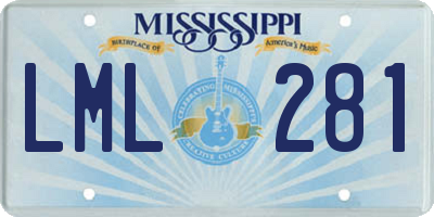 MS license plate LML281