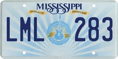 MS license plate LML283