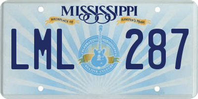 MS license plate LML287