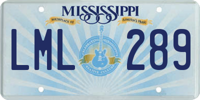 MS license plate LML289