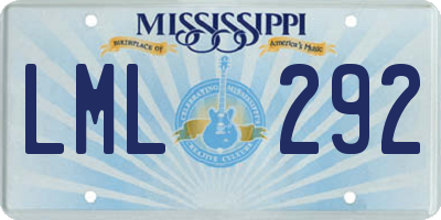 MS license plate LML292