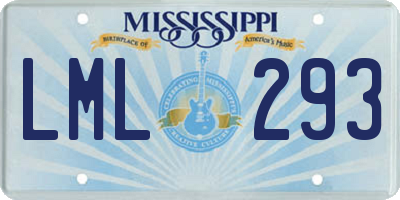 MS license plate LML293