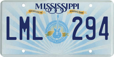 MS license plate LML294