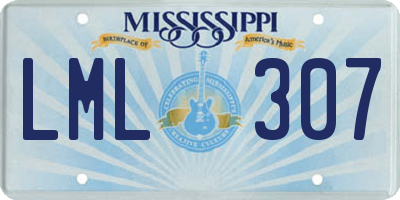MS license plate LML307