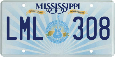 MS license plate LML308