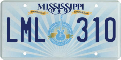 MS license plate LML310