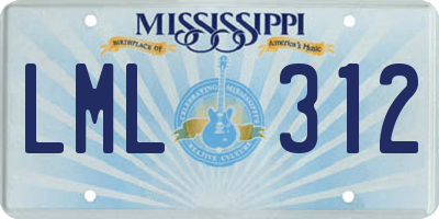 MS license plate LML312