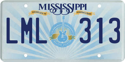 MS license plate LML313