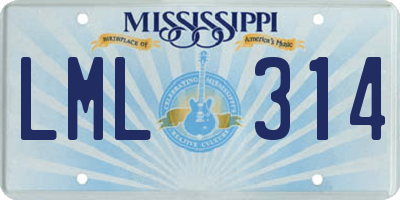 MS license plate LML314