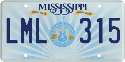 MS license plate LML315