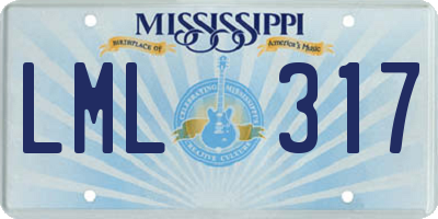 MS license plate LML317