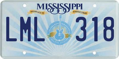 MS license plate LML318