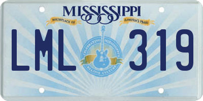 MS license plate LML319