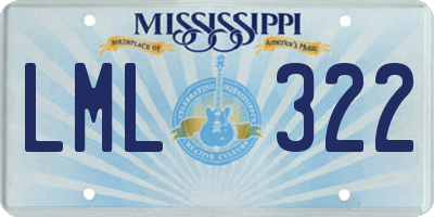 MS license plate LML322