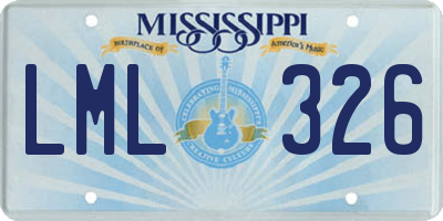 MS license plate LML326