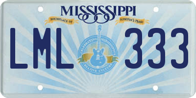 MS license plate LML333