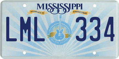 MS license plate LML334